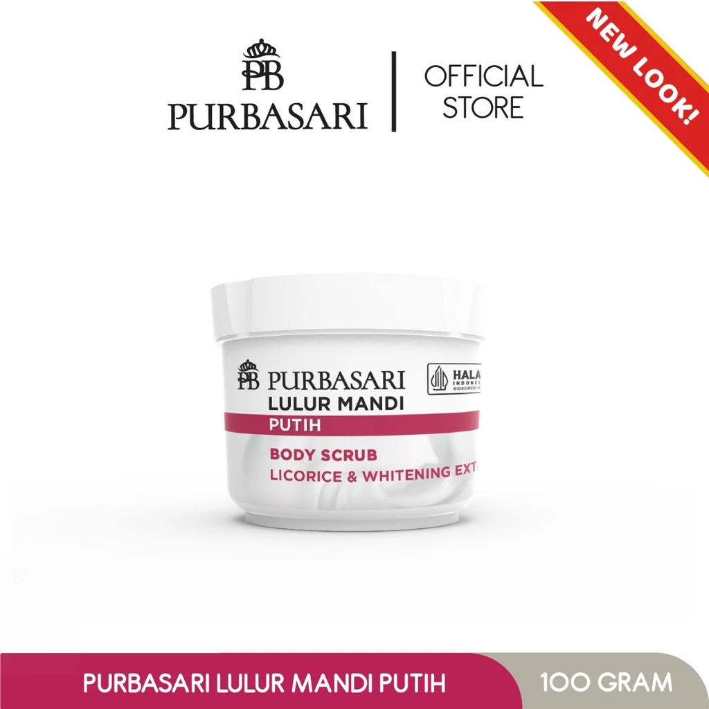 Purbasari Body Scrub Lulur Mandi Putih 100 gram untuk Mencerahkan dan Melembabkan Kulit