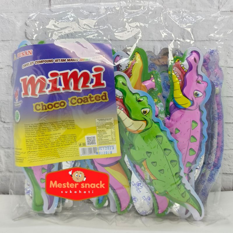 Jual Pusan Mimi Choco Coated bentuk BUAYA (1 pack isi 20 pcs) | Shopee ...