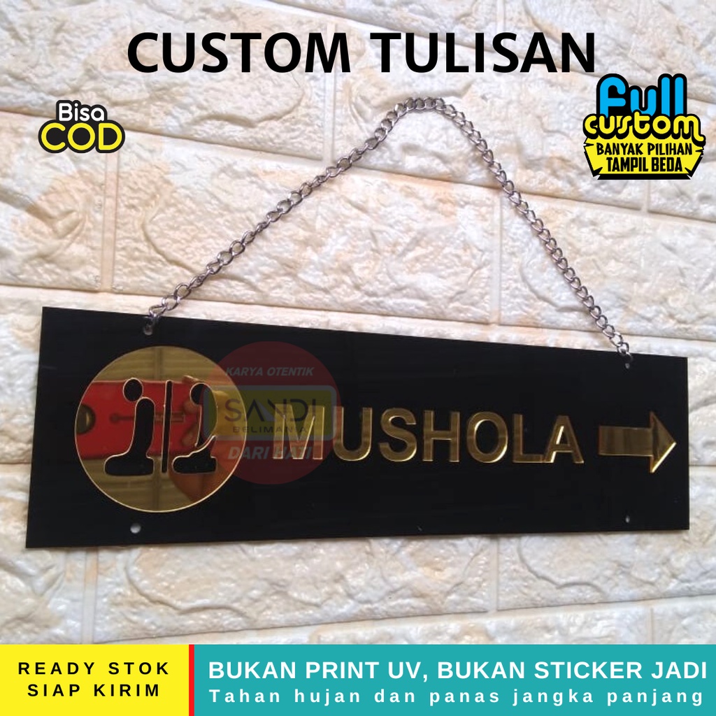 Jual Papan Custom Tulisan Signage Board Acrylic Papan Gantung Label