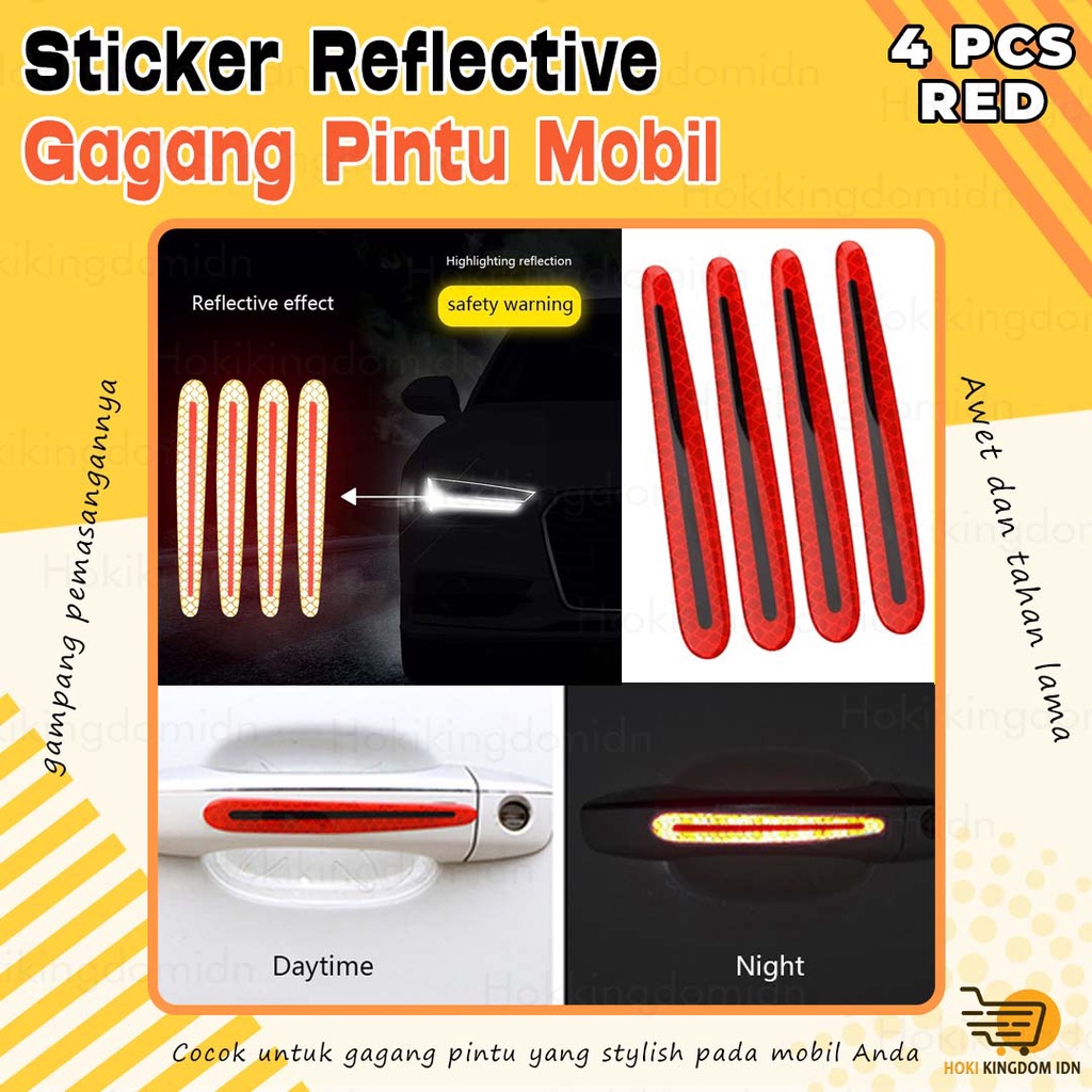 Jual Stiker Reflektor Pintu Mobil Sticker Reflective Gagang Pintu Mobil