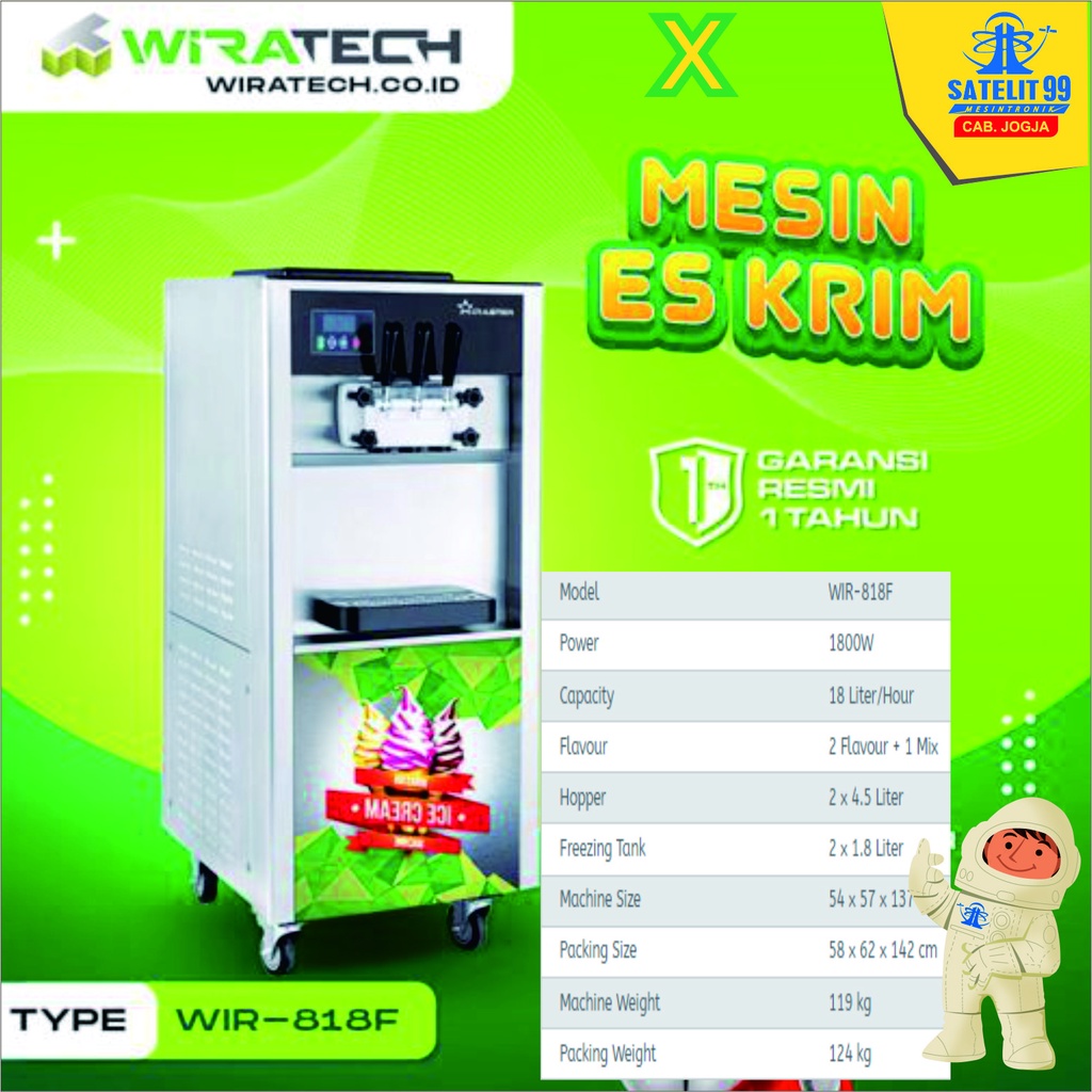 Jual MESIN ICE CREAM/ SOFT ICE KRIM WIRATECH WIR-818-F | Shopee Indonesia