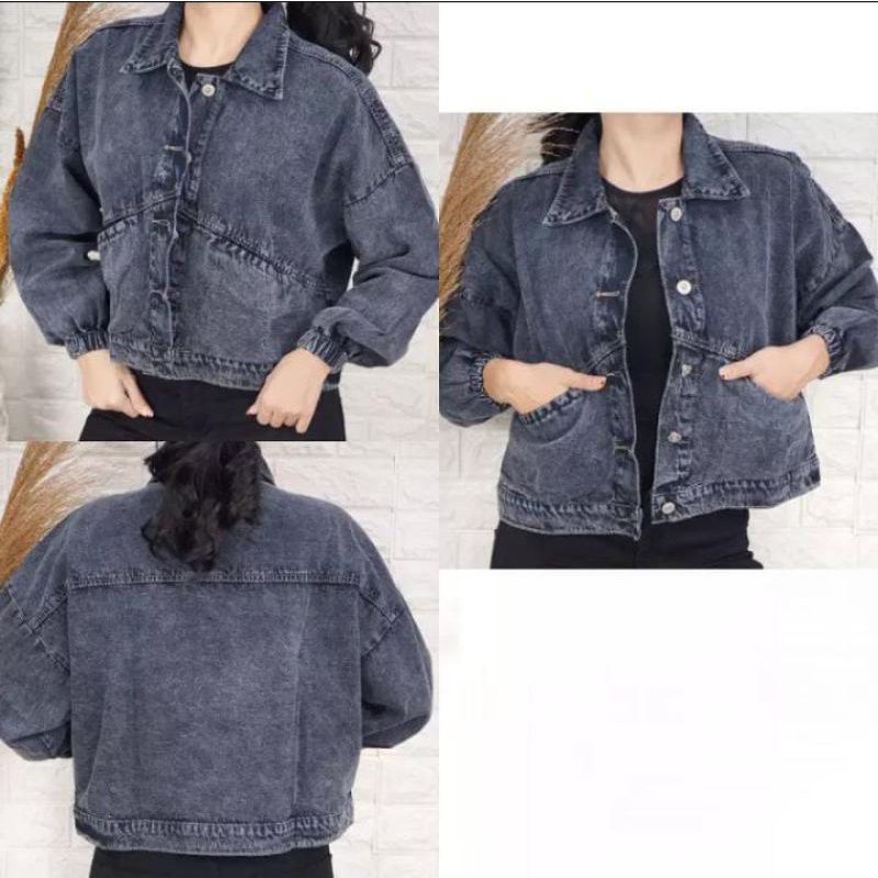 Jual Jaket Denim Jeans Oversize Vintage Wanita Jacket Jins Oversize Kekinian Jaket Vintage 9568