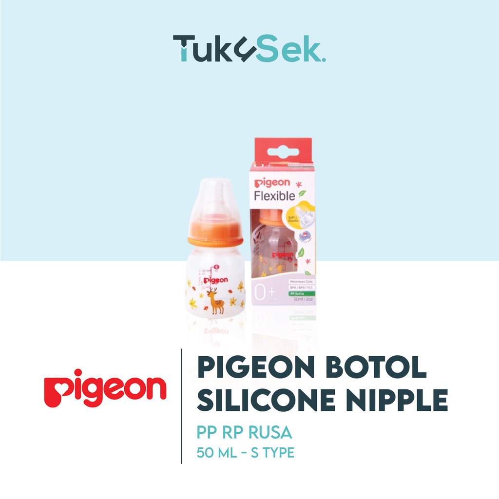 Jual PIGEON BOTOL PP RP 50 ML RUSA W/ S TYPE SILICONE NIPPLE | Shopee ...