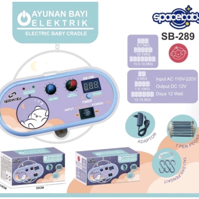 Jual Mesin Ayunan Bayi Elektrik Spacebaby SB 289 Otomatis Timer ...