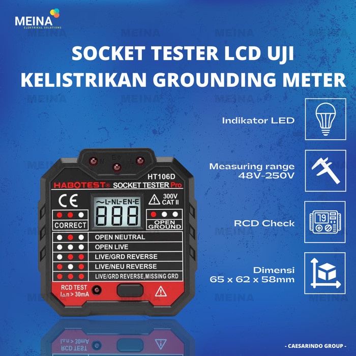 Jual SOCKET TESTER LCD UJI KELISTRIKAN GROUNDING METER VOLTMETER ...