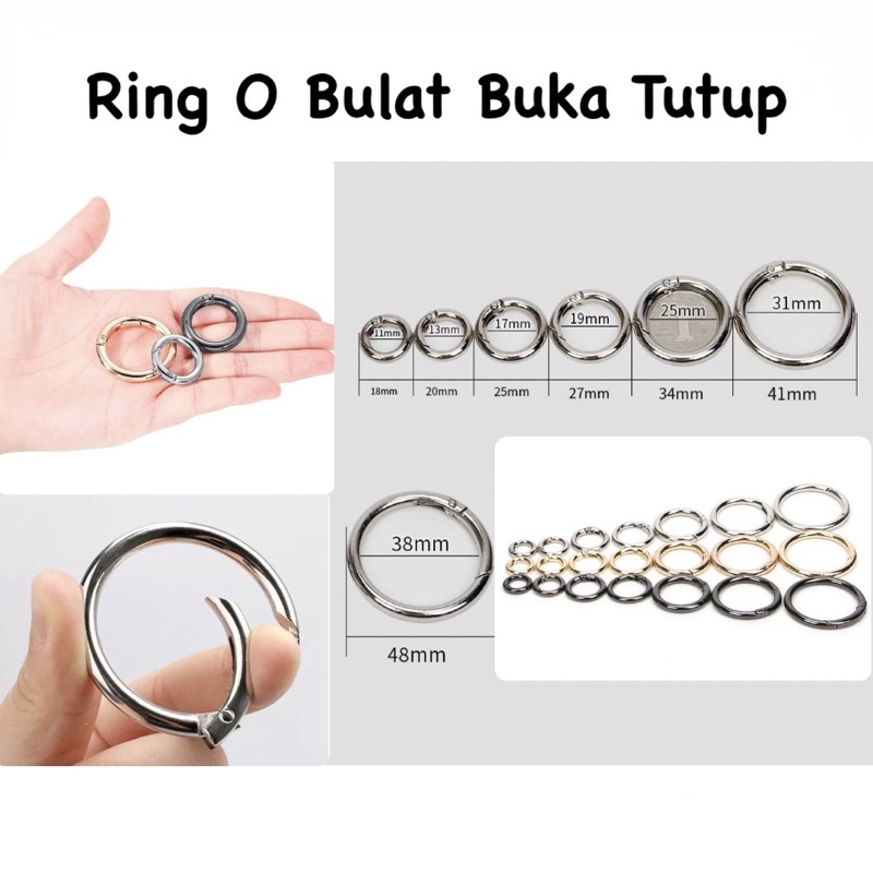 Jual Ring O Bulat Buka Tutup Tebal 4mm Import Pengait Tas Tebal Shopee Indonesia