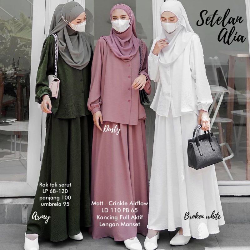 Jual Estusae : Alia Set Rok Wanita / One Set Rok Busui / Setelan Rok ...