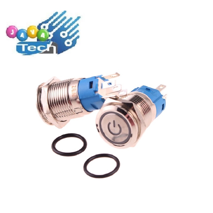 Jual Saklar ON OFF 16mm Stainless Indikator LED LOGO 5 Kaki Self ...