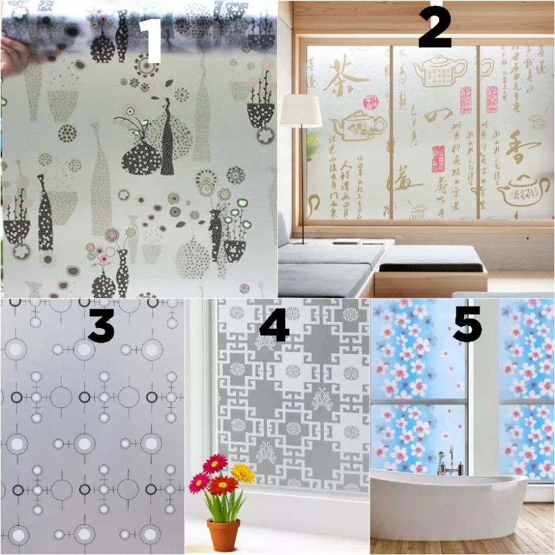 Jual Sticker Kaca Jendela Rumah Motif Sandblast Lebar 120 Cm | Shopee ...