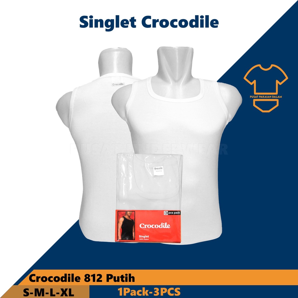 Crocodile Singlet Combed Cotton Pria