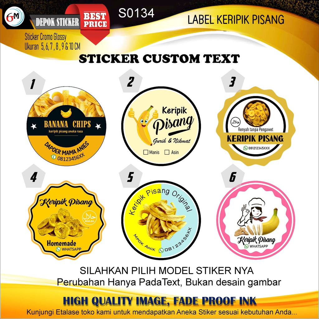 Jual Stiker Label Keripik Pisang Shopee Indonesia 8801