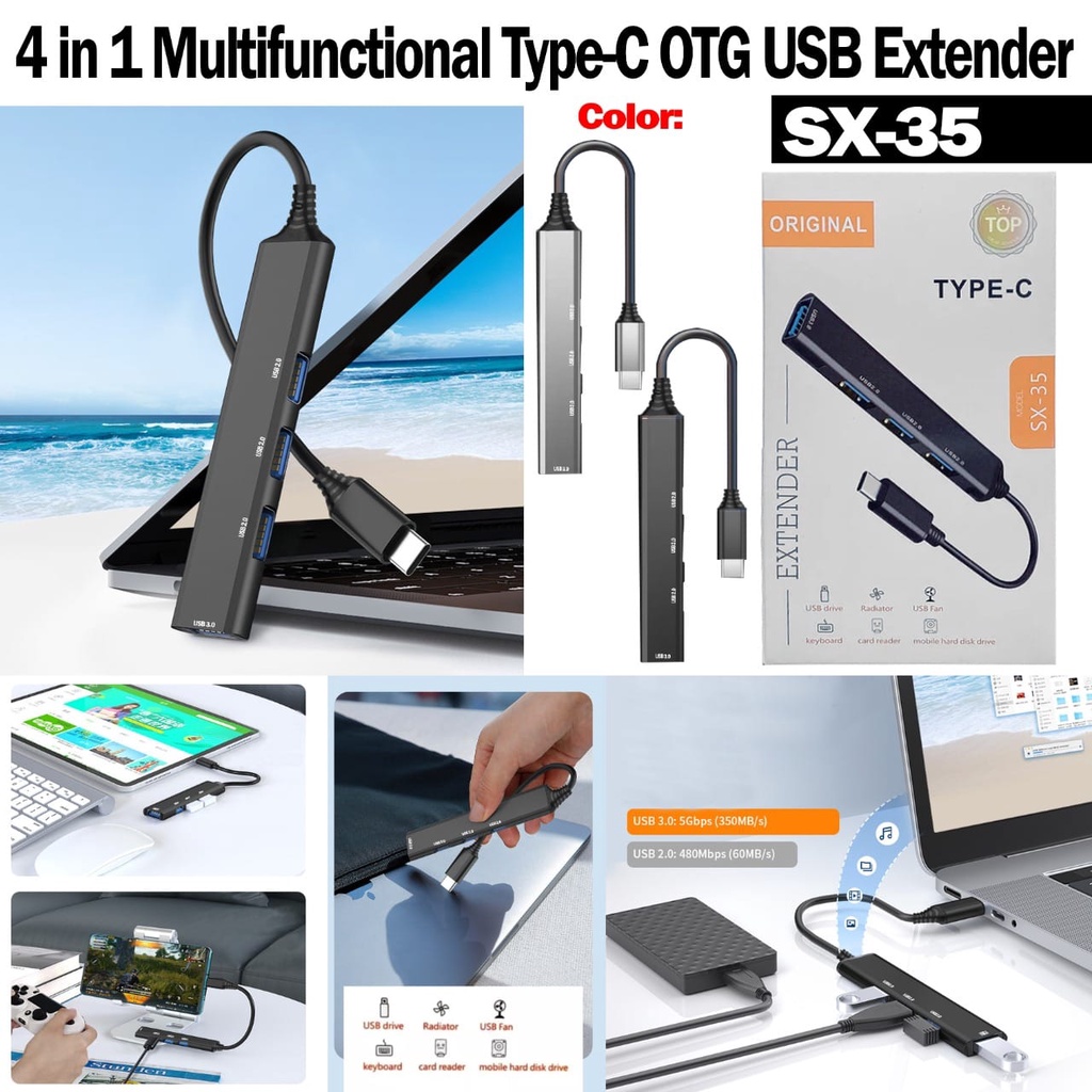 Jual USB HUB ORIGINAL + 4 PORTS USB 