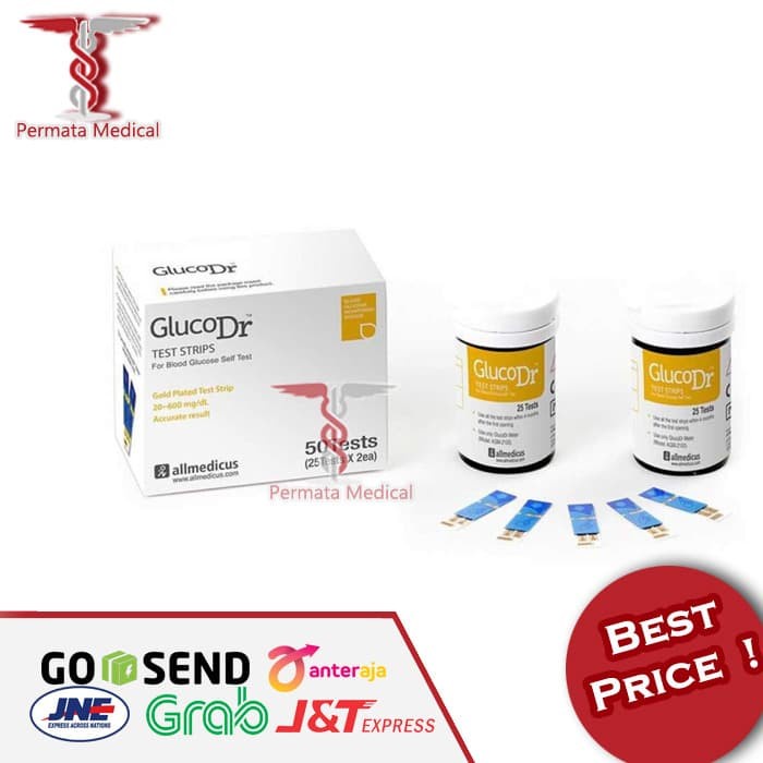 Jual STRIP GLUCO DR CODE 8/ BIO SENSOR 1 BOX ISI 2 TUBE X 25 TEST STRIP Shopee Indonesia