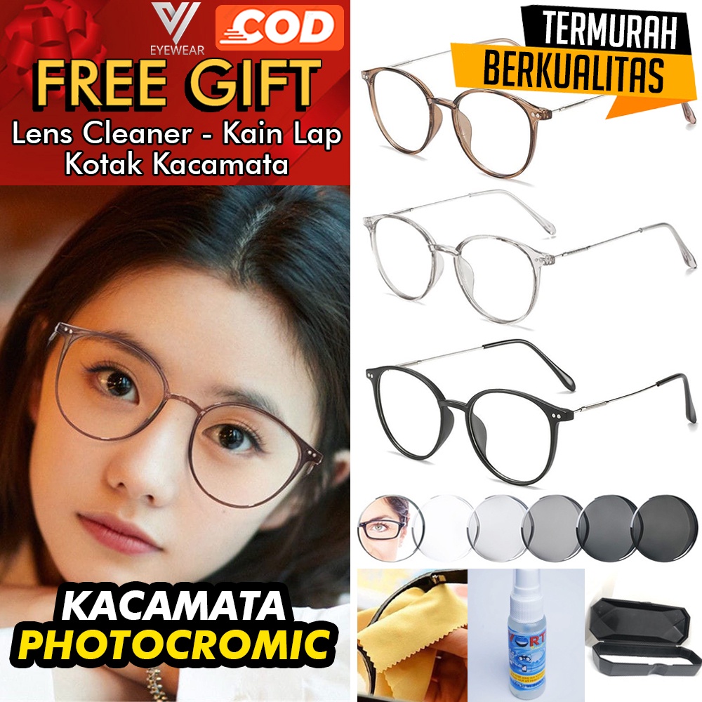 Jual Veyewear Kacamata Photocromic Anti Radiasi Blueray Bluecromic Free Paket Lensa Berubah