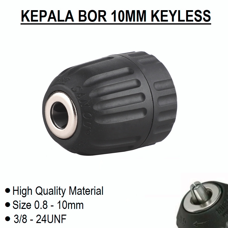 Jual Kepala Bor Keyless Mm Bisa Untuk Bor Baterai Shopee Indonesia