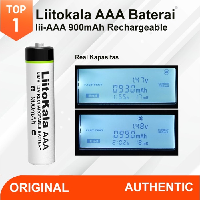 Jual Liitokala lii AAA Baterai rechargeable 900mAH battery cas original ...