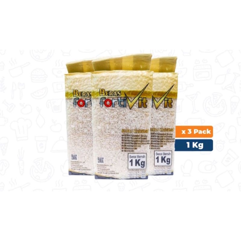 Jual Beras Fortifit 3 kg. Bisa untuk Mp-Asi (;3 pack) | Shopee Indonesia