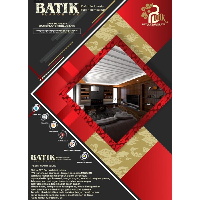 Jual PLAFON PVC BATIK BK005 dan BK005 NAT - BK005 - 4 Meter | Shopee ...