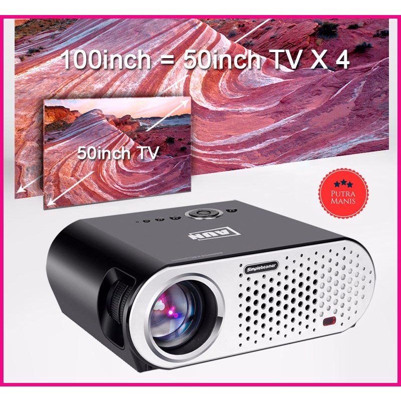 Jual AUN Proyektor 100 Inch Android Home Theater 3D WIFI 3200 Lumens ...