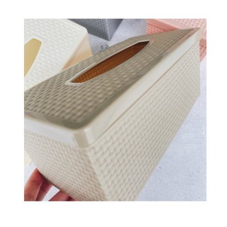 Jual Kotak Tempat Tisu Plastik motif Rotan Modern / Kotak Tisu Tissue ...