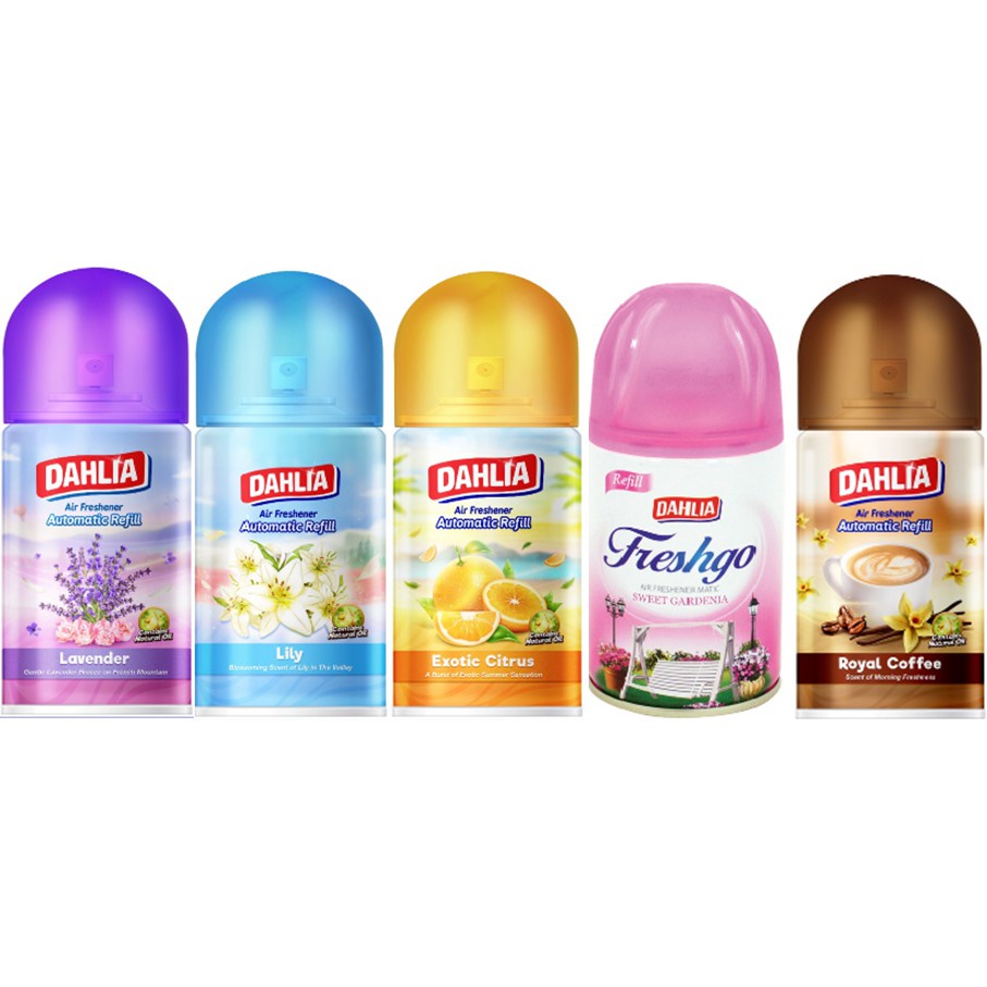 Jual DAHLIA FRESHGO AIR FRESHENER MATIC REFILL 225 ML / PENGHARUM