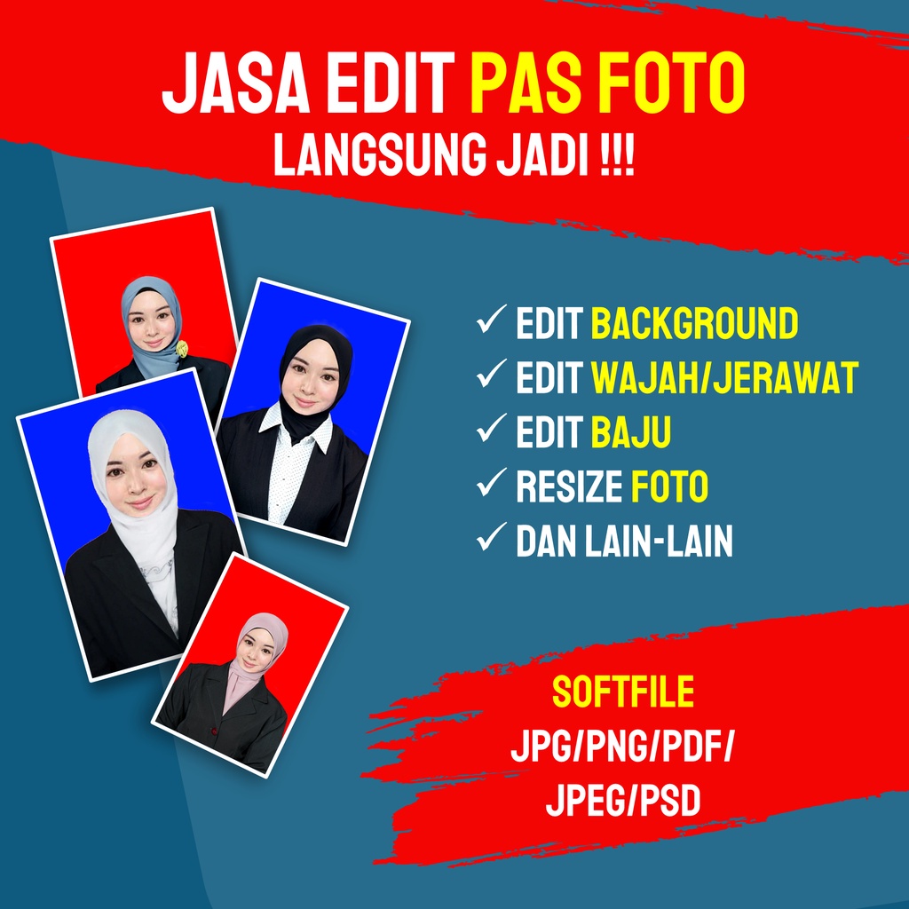 Jual Edit Pas Foto / edit baju jas / edit background / resize foto Shopee Indonesia