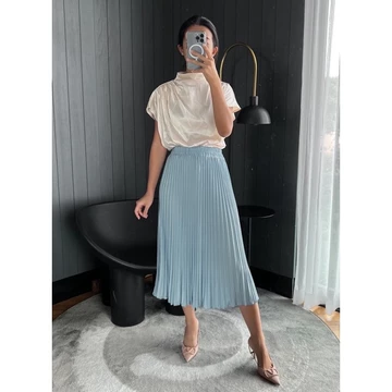 Rok Plisket Midi Rok Plisket Tanggung Rok 7 8 Plisket Premium Pleated Skirt
