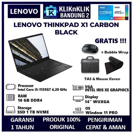 Jual LAPTOP ULTRABOOK LENOVO THINKPAD X1 CARBON INTEL I5 GEN 11 16GB ...