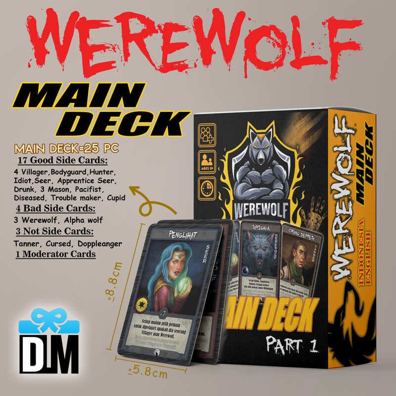 Jual Kartu Werewolf 2025 Bahasa Indonesia Lengkap Card Game Translated