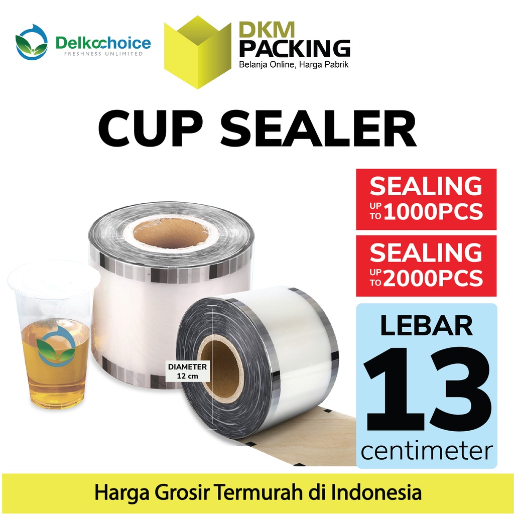 Jual Plastik Cup Sealer Press Lid Roll Tutup Gelas Minum Delkochoice Shopee Indonesia 6164