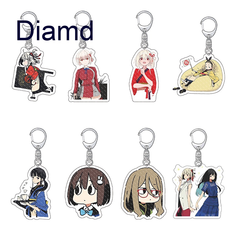 Jual Gantungan Kunci Bentuk Kartun Anime Lycoris Recoil Bahan Akrilik