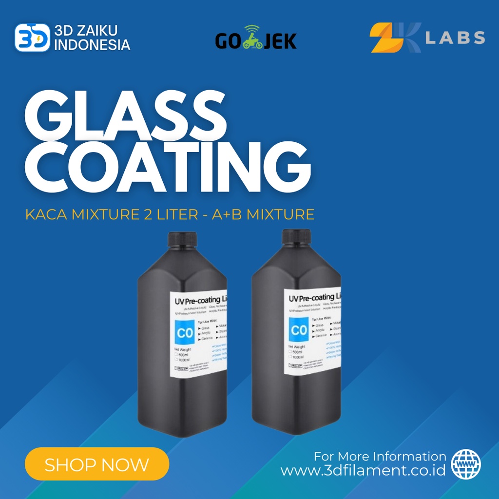 Jual ZKLabs Glass Coating Kaca Mixture 2 Liter UV LED Flatbed Printer ...
