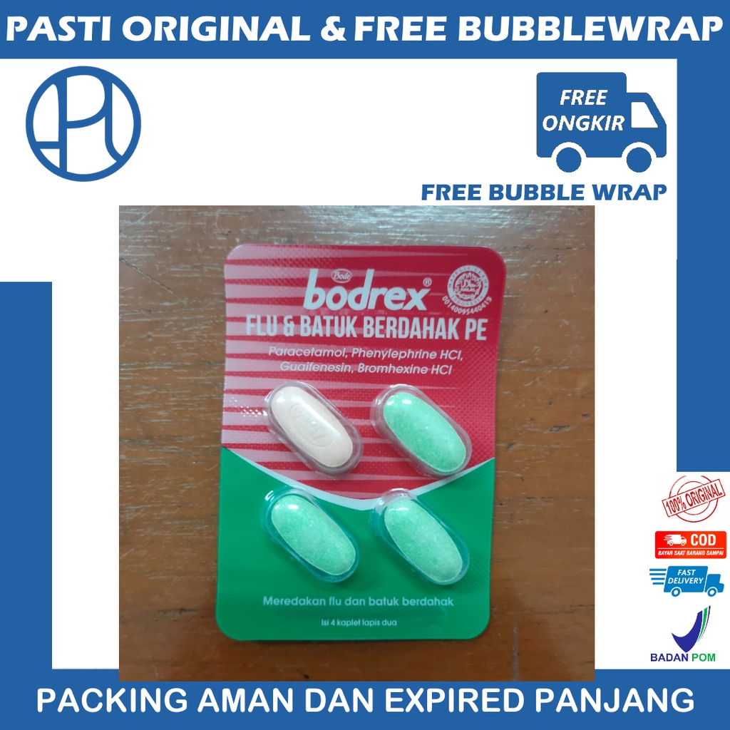 Jual Bodrex Flu Batuk Berdahak Pe Strip Kaplet Shopee Indonesia