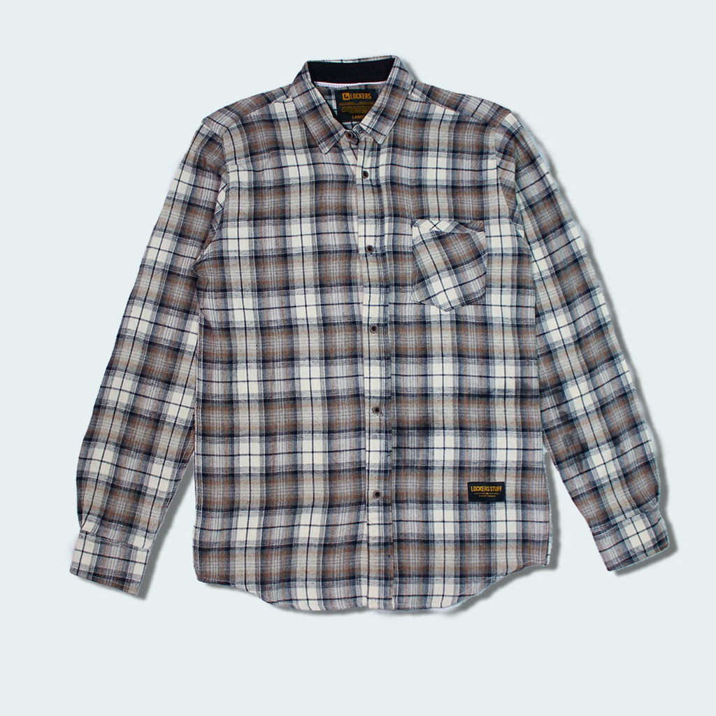 Jual Kemeja Flanel Pria Lengan Panjang Flannel Kotak-kotak Brand ...