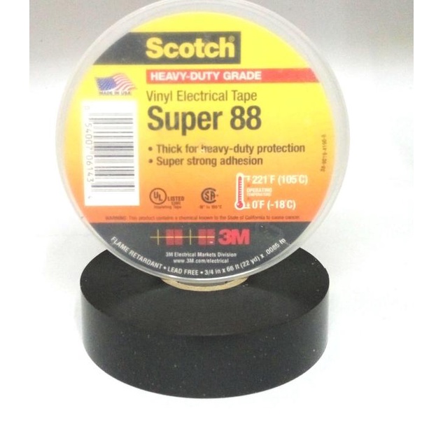 Jual 3M Scotch Super 88 Vinyl Electrical Tape Isolasi Listrik 3/4