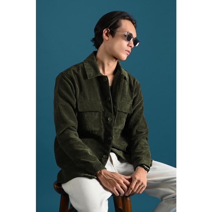 Jual JAKET PREPP STUDIO CORDUROY OVERSHIRT JACKET ARMY | Shopee Indonesia