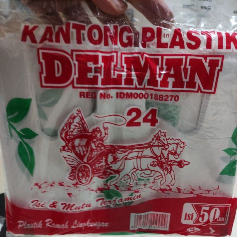 Jual kantong plastik ramah lingkungan Delman uk 24 isi 50lbr | Shopee