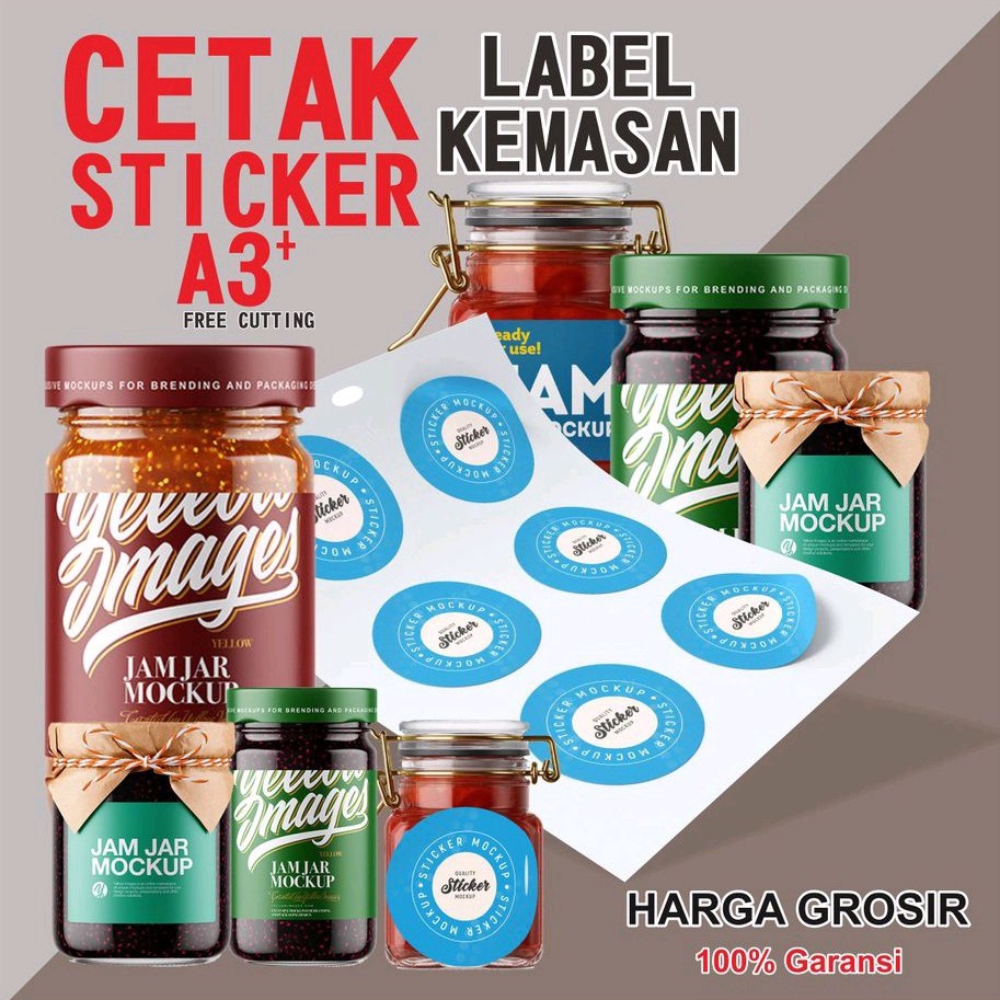 Jual Cetak Stiker Label Vinyl Glossy Matte Trans Print Cutting