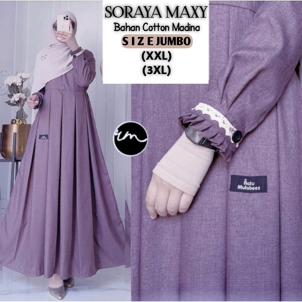 Jual Gamis Katun Madina Soraya Maxy Gamis Jumbo Ld 120 Ld 130 Terbaru