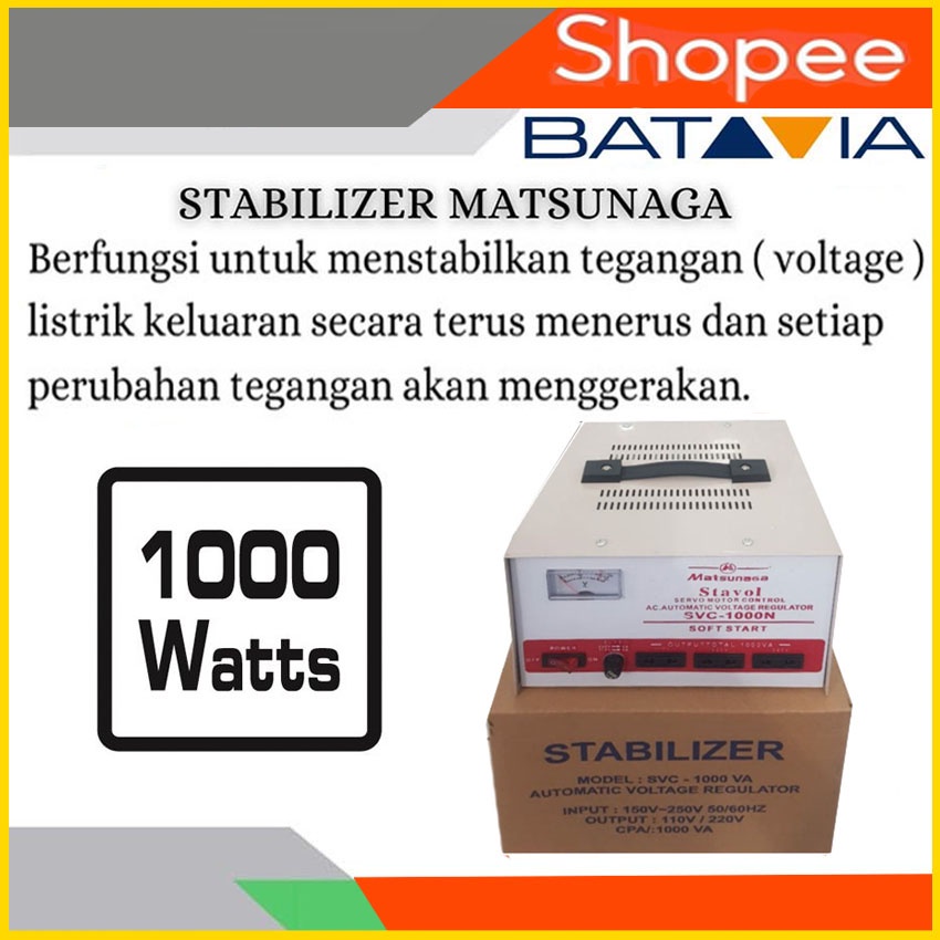 Jual Stabilizer Matsunaga Stabiliser 3000 Wat 2000 Watt 1500 Watt 1000 ...
