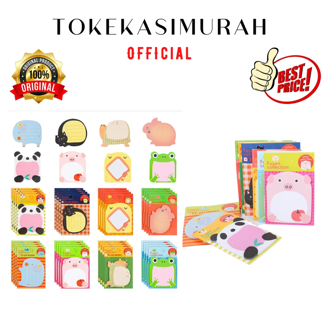 Jual Sticky Notes Notebook Mini Tempelan Pengingat Motif HewanTempelan ...