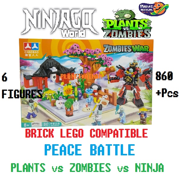 Jual BRICK NINJAGO ZOMBIE VS PLANTS PEACE BATTLE 860 Pcs ZOMBIES WAR ...