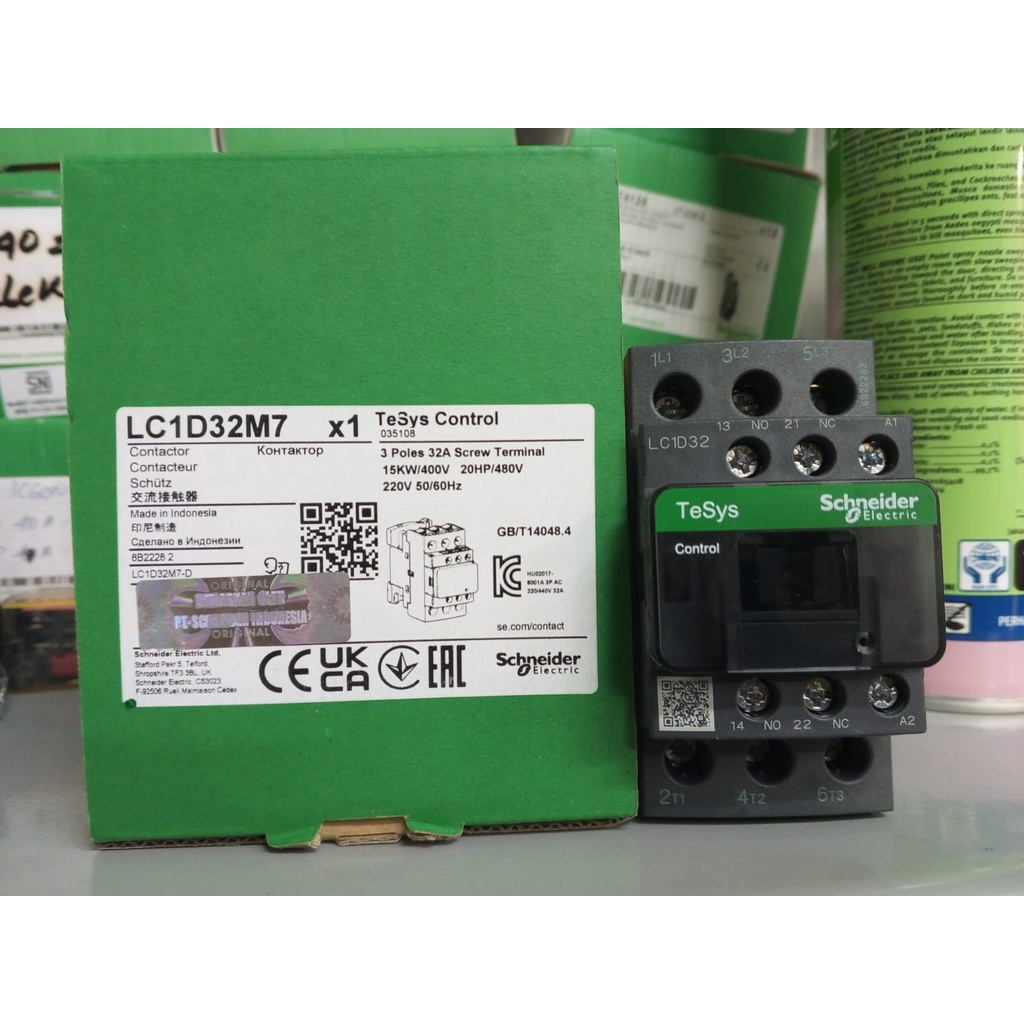 Jual Contactor / Kontaktor Schneider 3P 32A 50A 220VAC LC1D32 ...