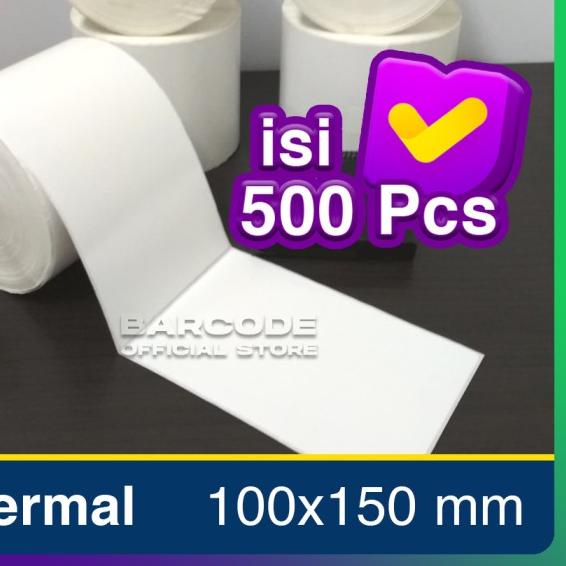 Jual LABEL DIRECT THERMAL PRINTER BARE 100X150MM / 4x6 inch - ISI 500 ...