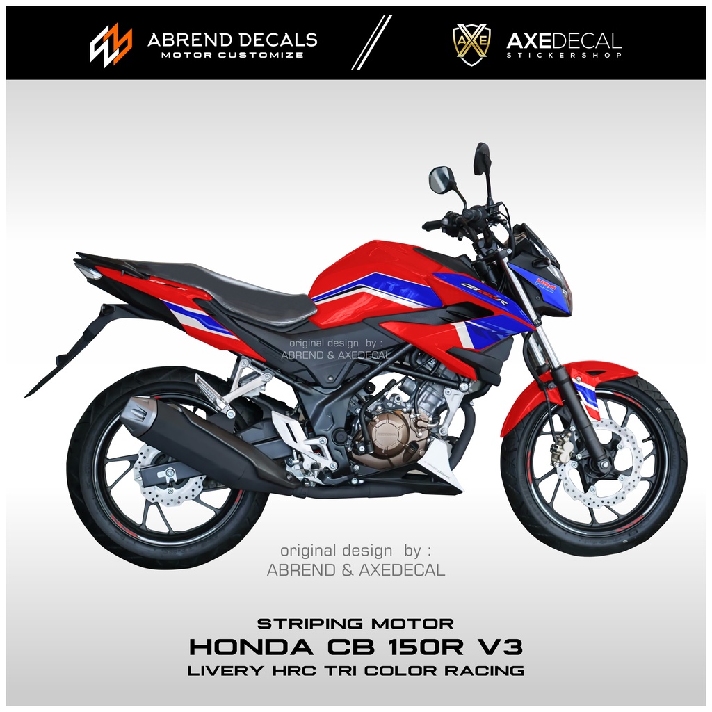 Jual STRIPING CB 150R V3 HRC TRI COLOR RACING / STIKER MOTOR HONDA CB ...