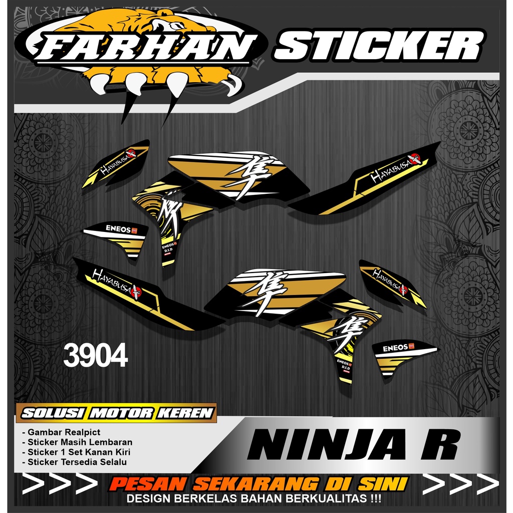 Jual f3904 Skotlet Striping Desain Hayabusa Semifull Set Kanan Kiri ...
