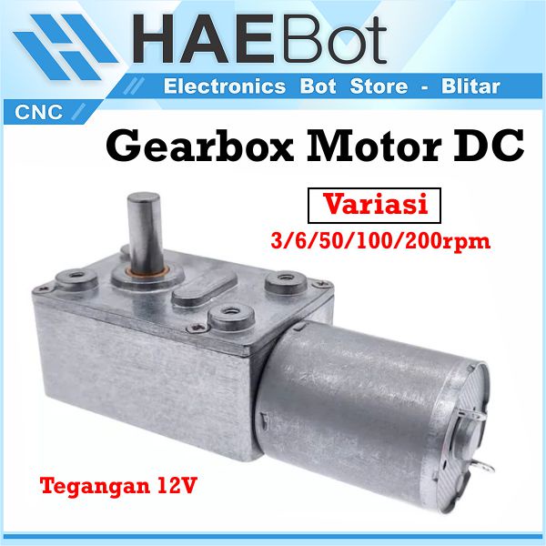 Jual [haebot] Gearbox Gear Box Motor Dinamo Dc 12v Zgy370 Rpm 3 6 50 100 200 Ratio Torsi Tinggi