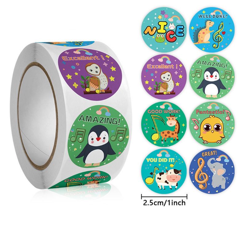 Jual Sticker Label Nilai Binatang Lucu Stiker Reward Anak 500pcs ...