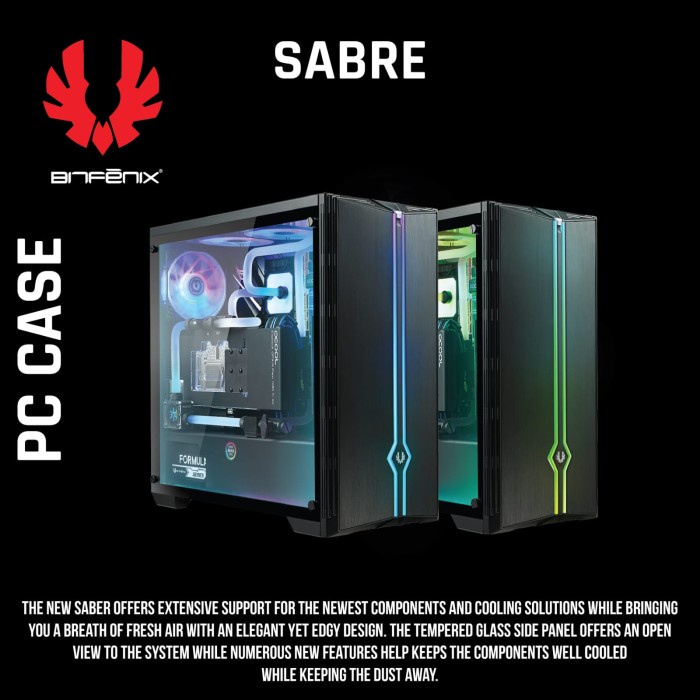 Jual PC Case Gaming Bitfenix Sabre Tempered Glass | Shopee Indonesia