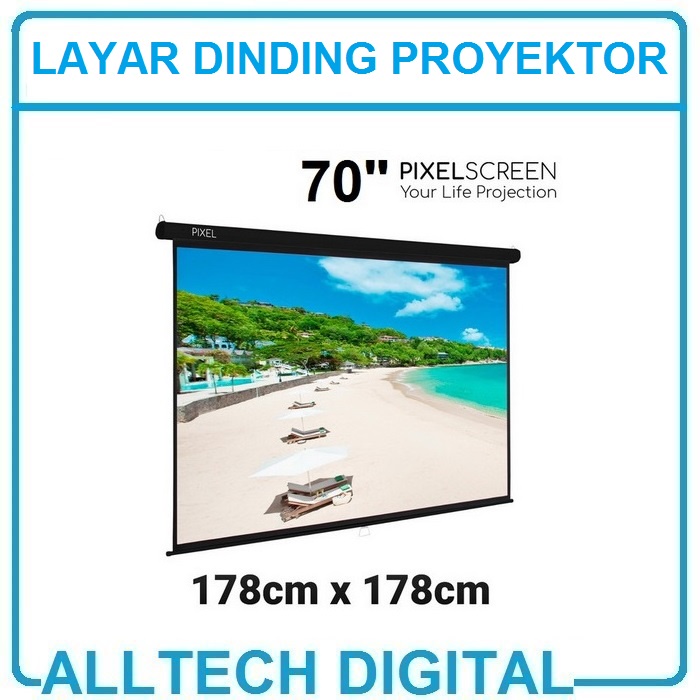 Jual Pixel Layar Wallscreen Proyektor 70 Inch Projector Screen | Shopee ...